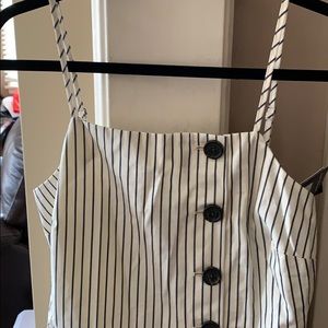 Off white with navy stripes